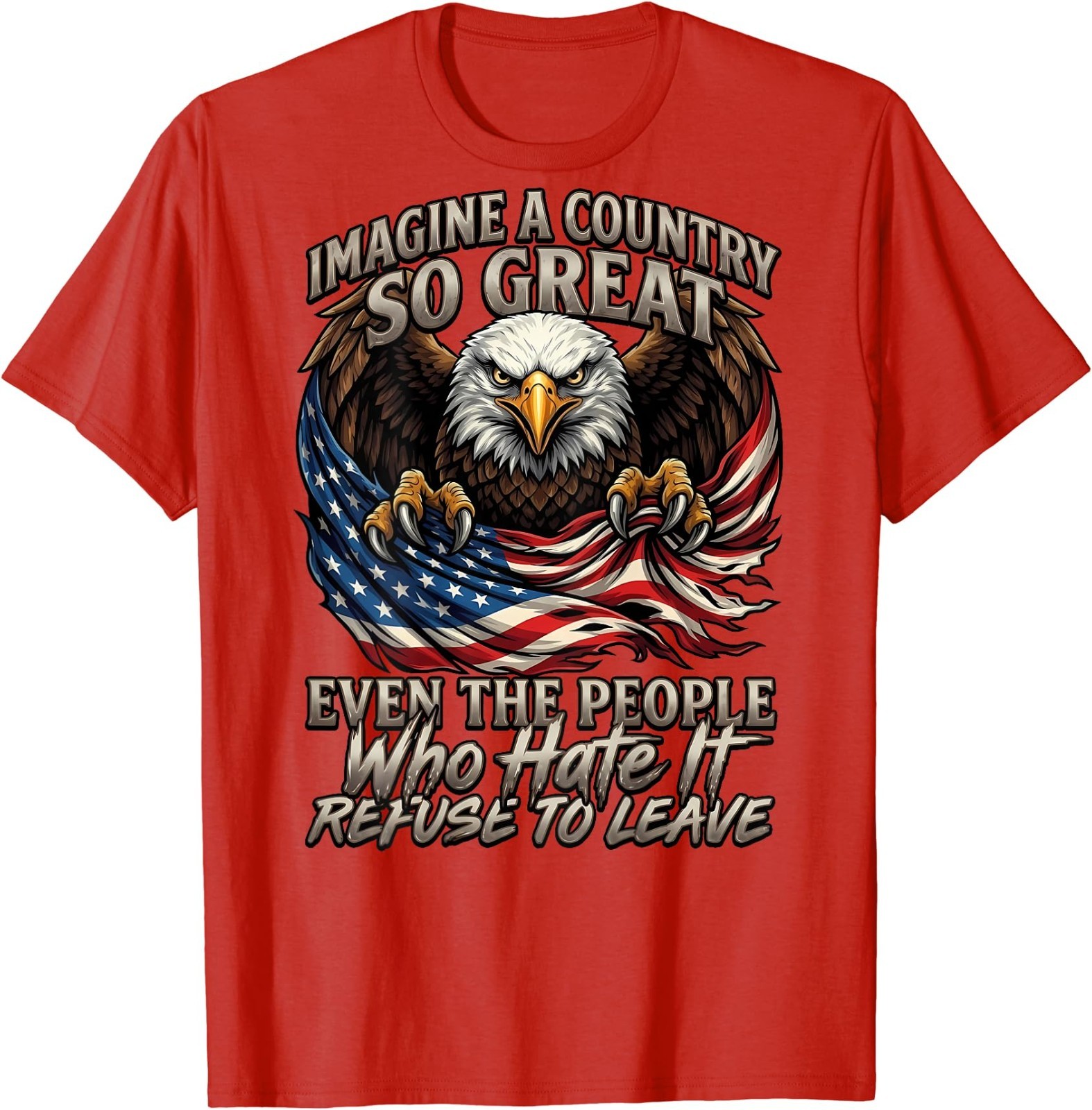 (ON Back) Retro Imagine A Country So Great Even The People T-Shirt gallery