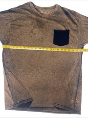 Boho Large Blank Pocket T-Shirt Distressed Black Brown Grunge Fade Workwear