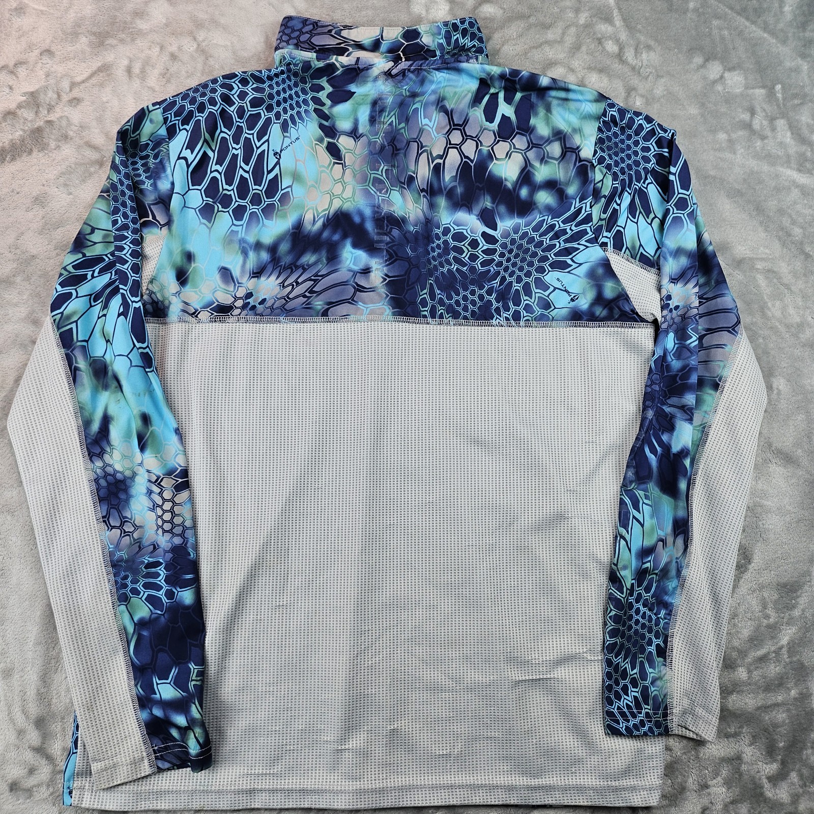 Huk Fishing 1/4 Zip Shirt Mens L Blue Kryptek Pontus Long Sleeve Lightweight gallery