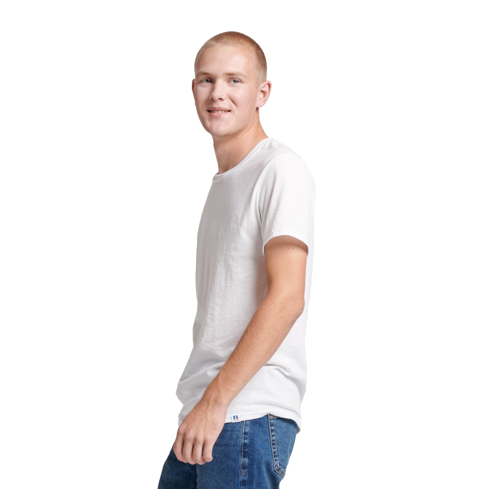 Mens Cotton Performance Short Sleeve T-Shirt T Shirt, White, Large US gallery