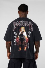 YOUNGLA 4266 DEMON SLAYER KIMETSU NO YAIBA CHARACTER TEES- FLAME HASHIRA -MEDIUM