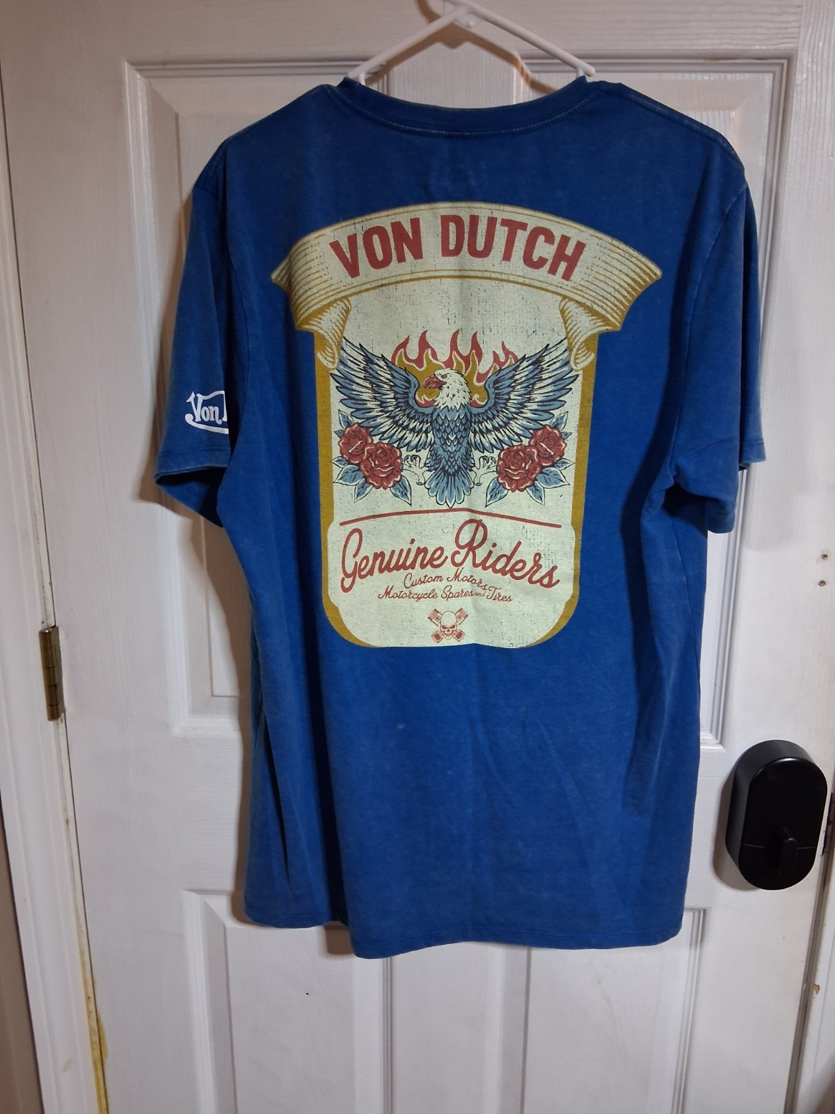 Von Dutch Men’s L Blue Cotton Blend Crew Neck Graphic T-Shirt Genuine Riders gallery