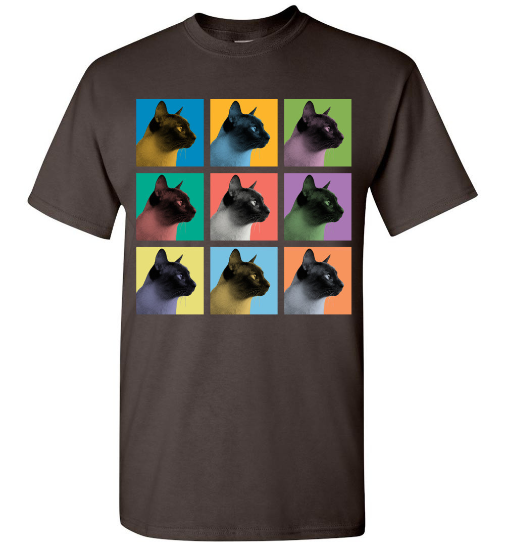 Siamese Cat Pop Blocks T-Shirt - Men Women Youth Kids Tank Long Sleeve Tee gallery