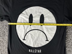 Killstar Sad Face Long Line Tee Frown T Shirt Mens XL Grunge, Street Wear.