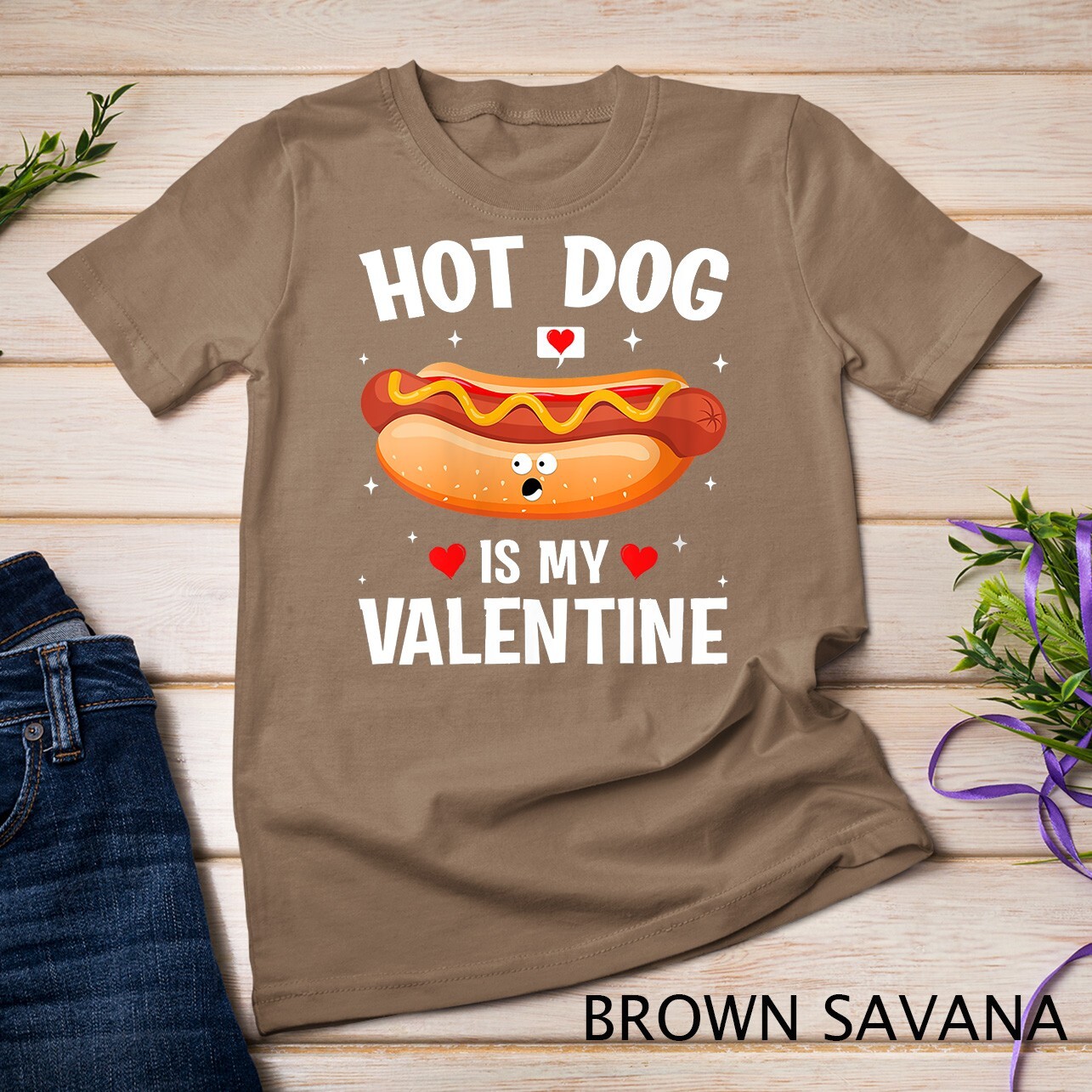 Womens Hotdog Is My Valentine Hotdog Lover Family Couple Outfit Unisex T-shirt gallery