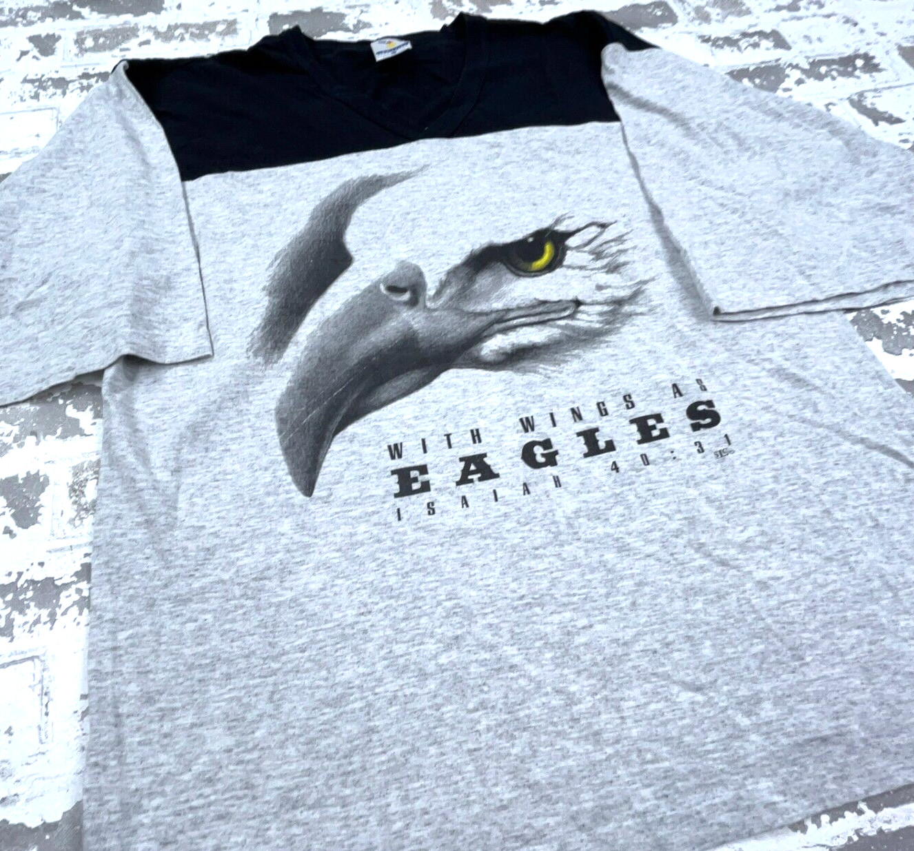 Vintage Nature Shirt Men XL Gray Black Tee USA Single Stitch 90s Biker Eagle gallery