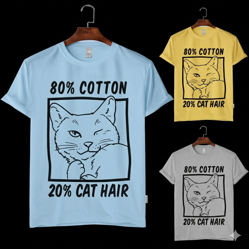 Funny 80% Cotton 20% Cat Hair Unisex T-Shirt Heavy Cotton PR959 gallery