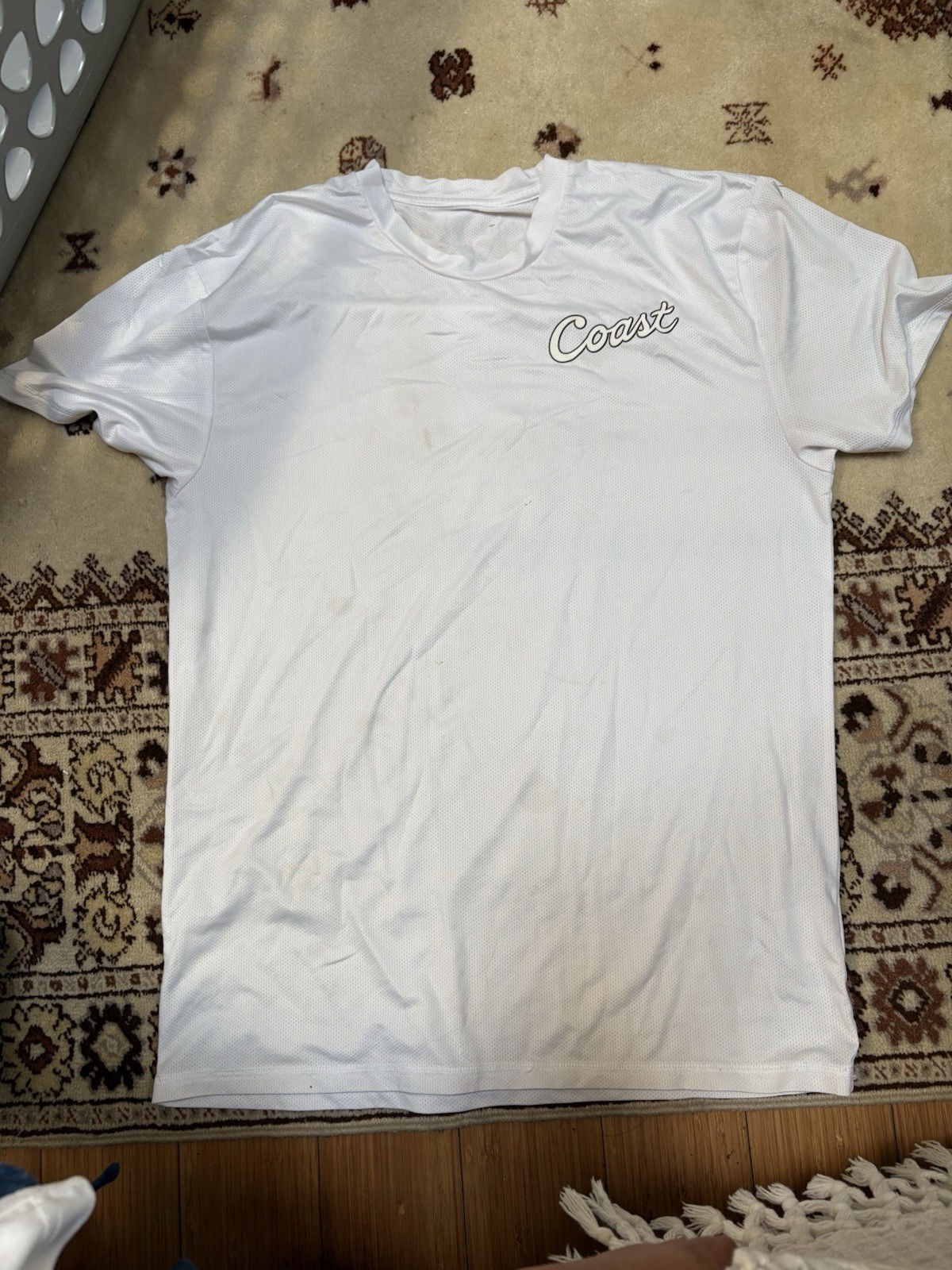 Reebok White Solid Crew Neck Short Sleeve T-Shirt Logo Accent Size S Teens gallery