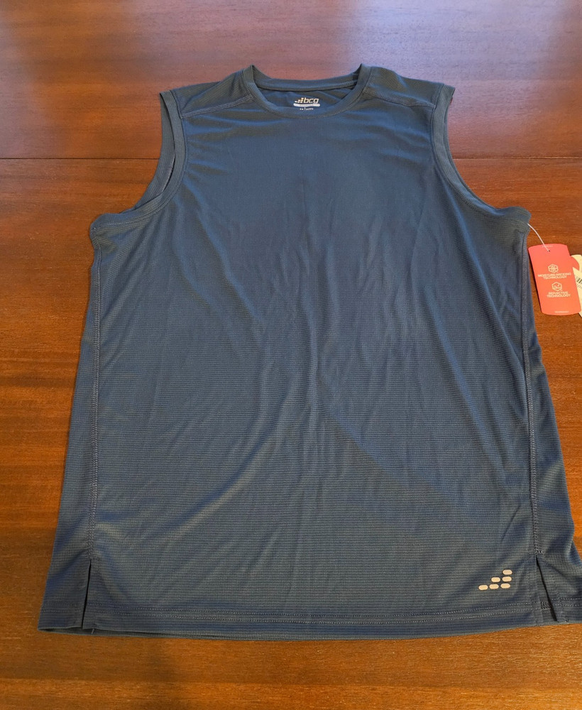 BCG Men’s Training Sleeveless Mesh Muscle Tank Shirt Blue Medium