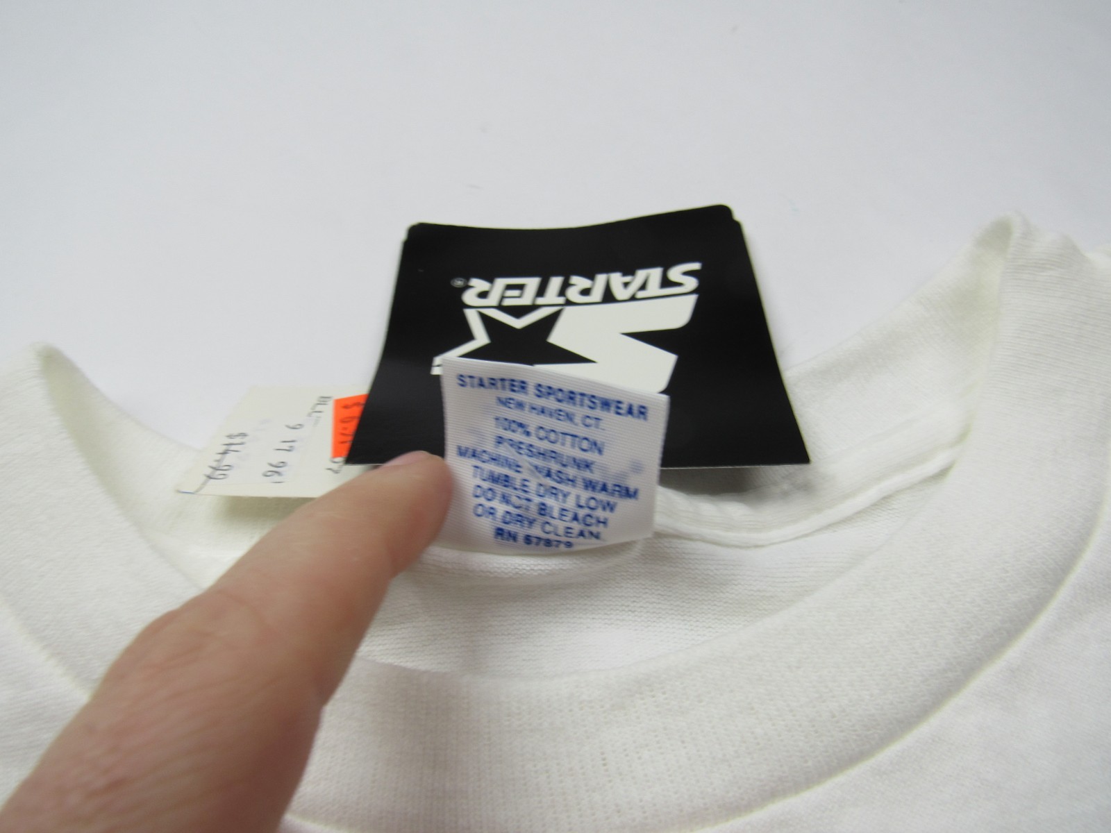 Vtg NOS NWT 90s Starter USA Made T Shirt Single Stitch XXL All Over Print Logo gallery