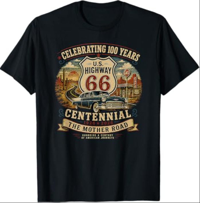 Vintage Highway 66 100 Year Centennial Anniversary Souvenir T-Shirt