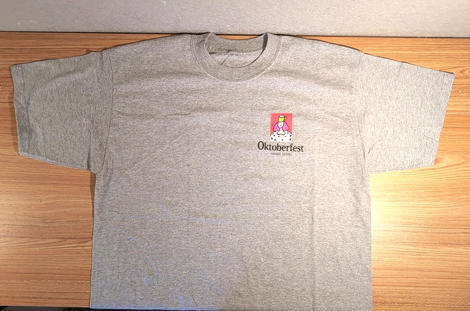 Vintage Gray T-Shirt LARIMIER SQUARE OKTOBERFEST 1998 Denver CO NEW NO TAG