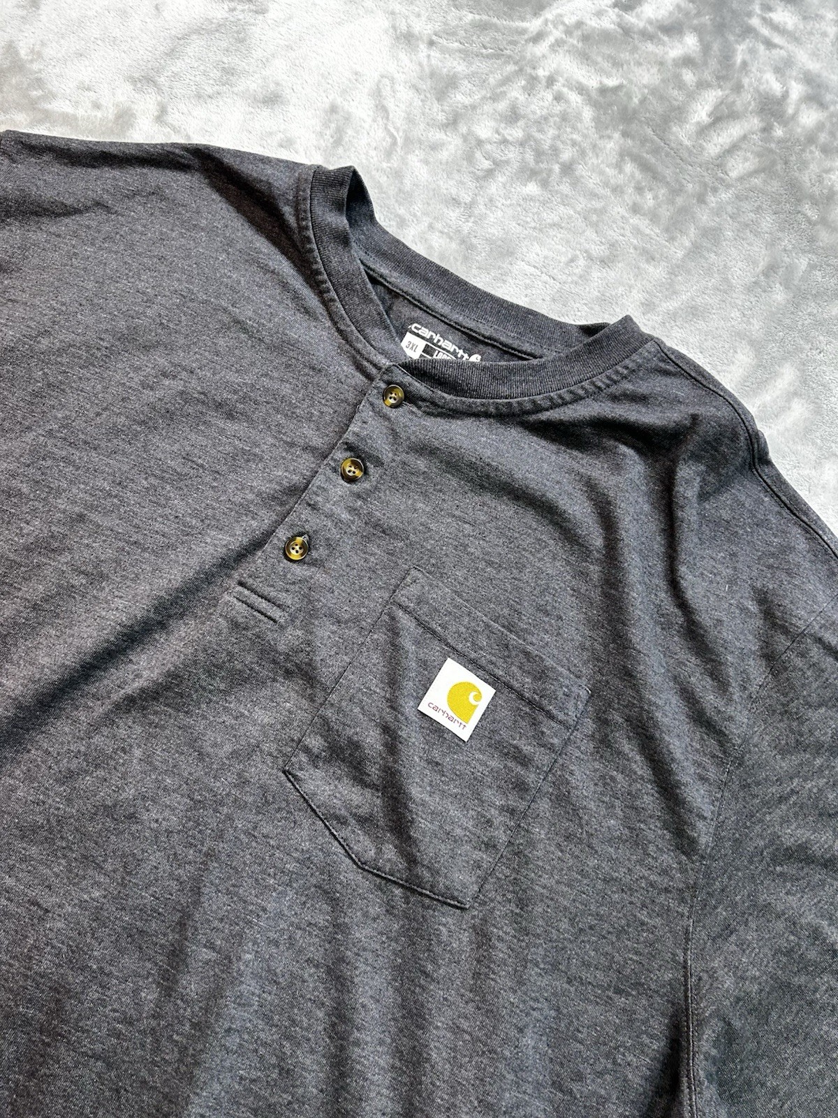 Carhartt Mens 3XL Short Sleeve Henley Loose Fit Work Wear 1 Pocket Construction gallery