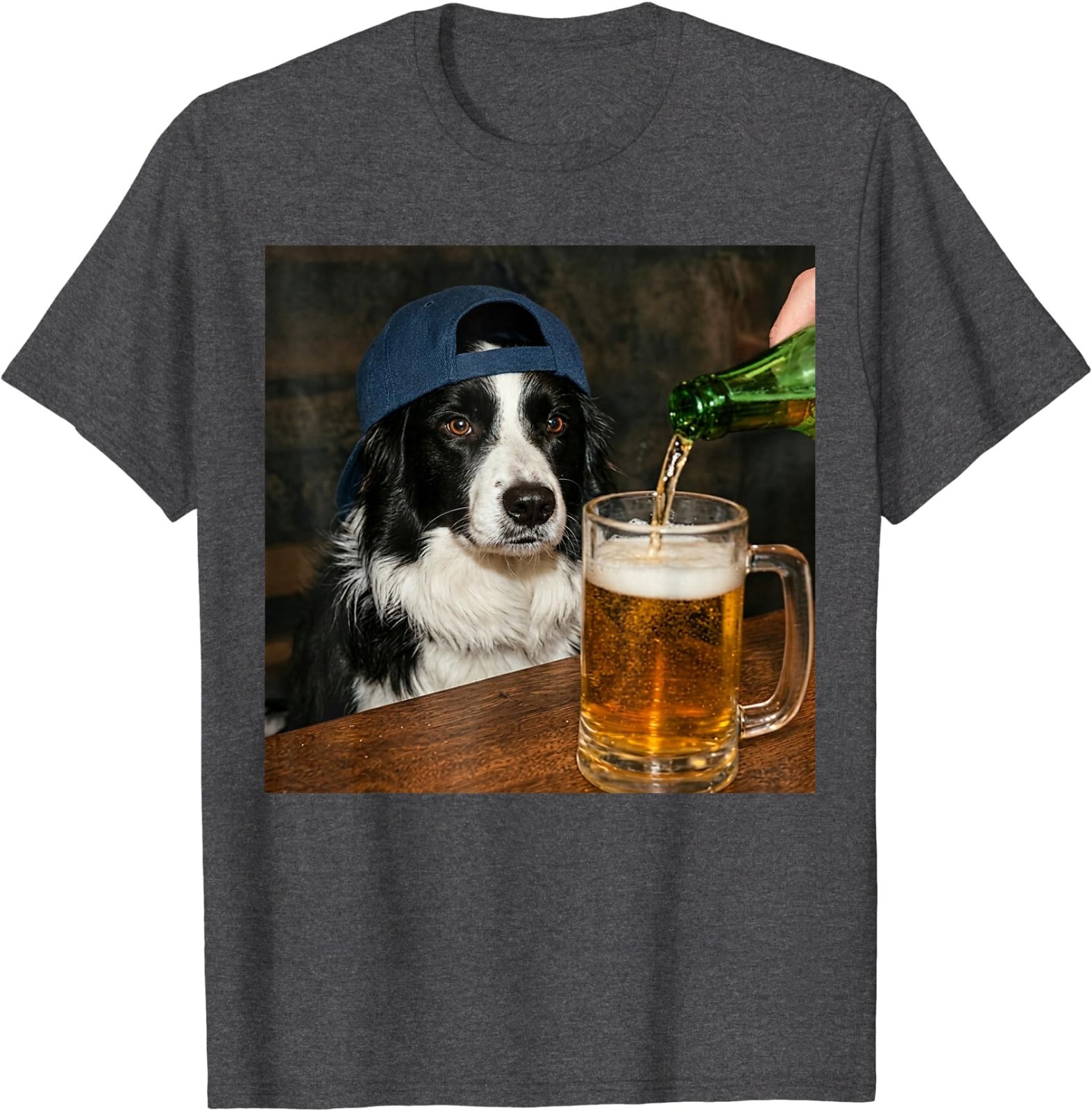 Border Collie Drinking Beer Funny Dog Meme T-Shirt gallery