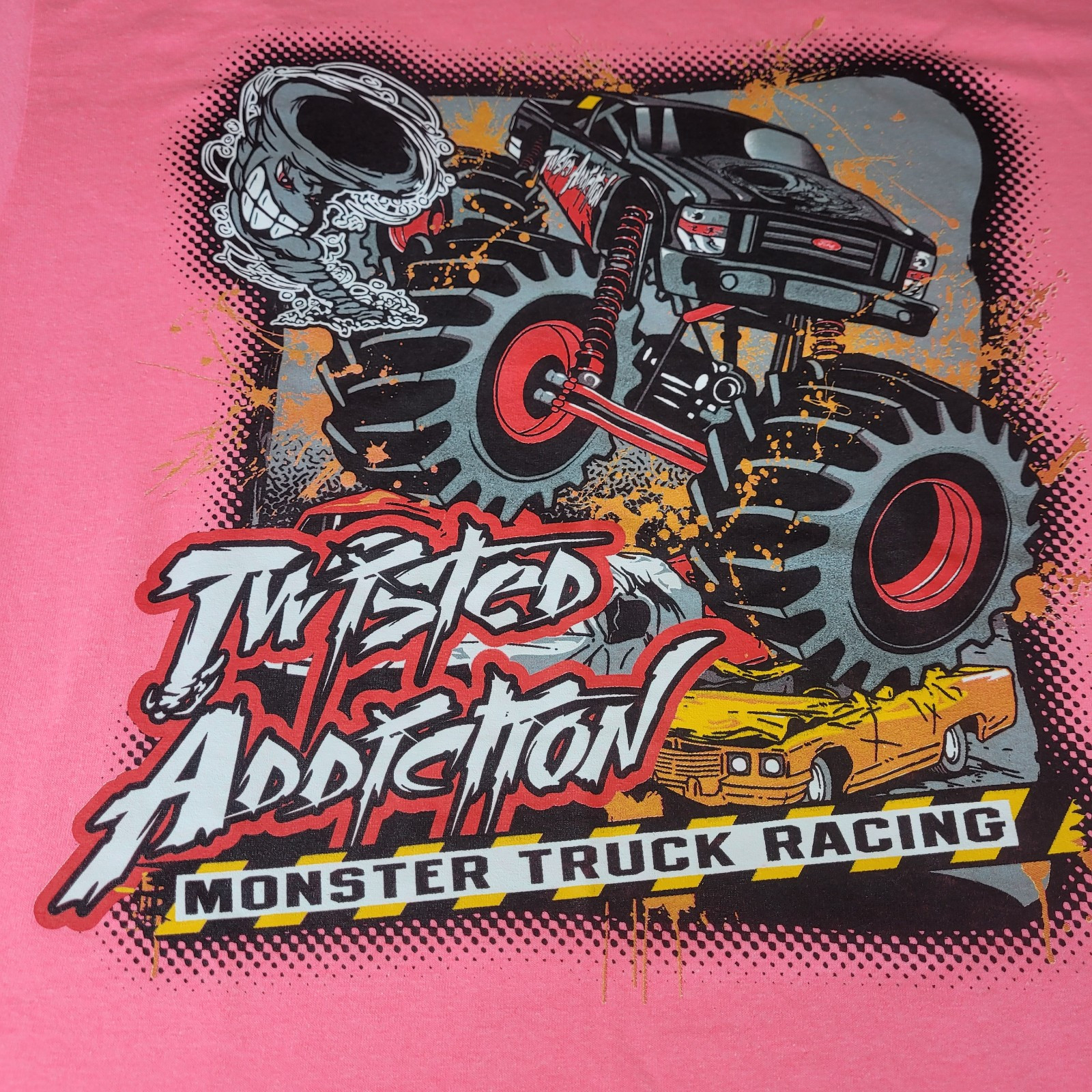 Twisted Addiction Monster Med. Truck Racing Ford Tougest Tour 572ci T-Shirt gallery