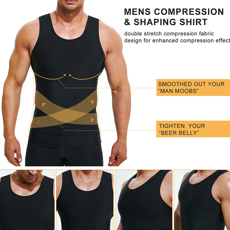 Mens Slimming Vest Abs Abdomen Compression Shirt Workout Tank Tops Body Shaper gallery