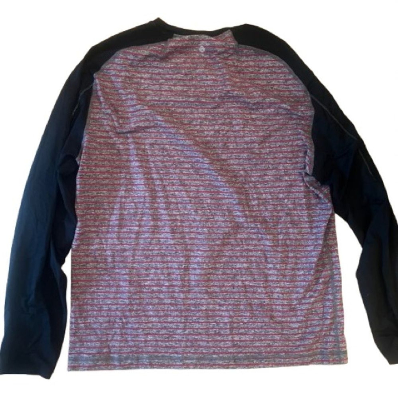 Lululemon Surge Warm Crew Raven Stripe Cranberry Heathered Black XXL gallery