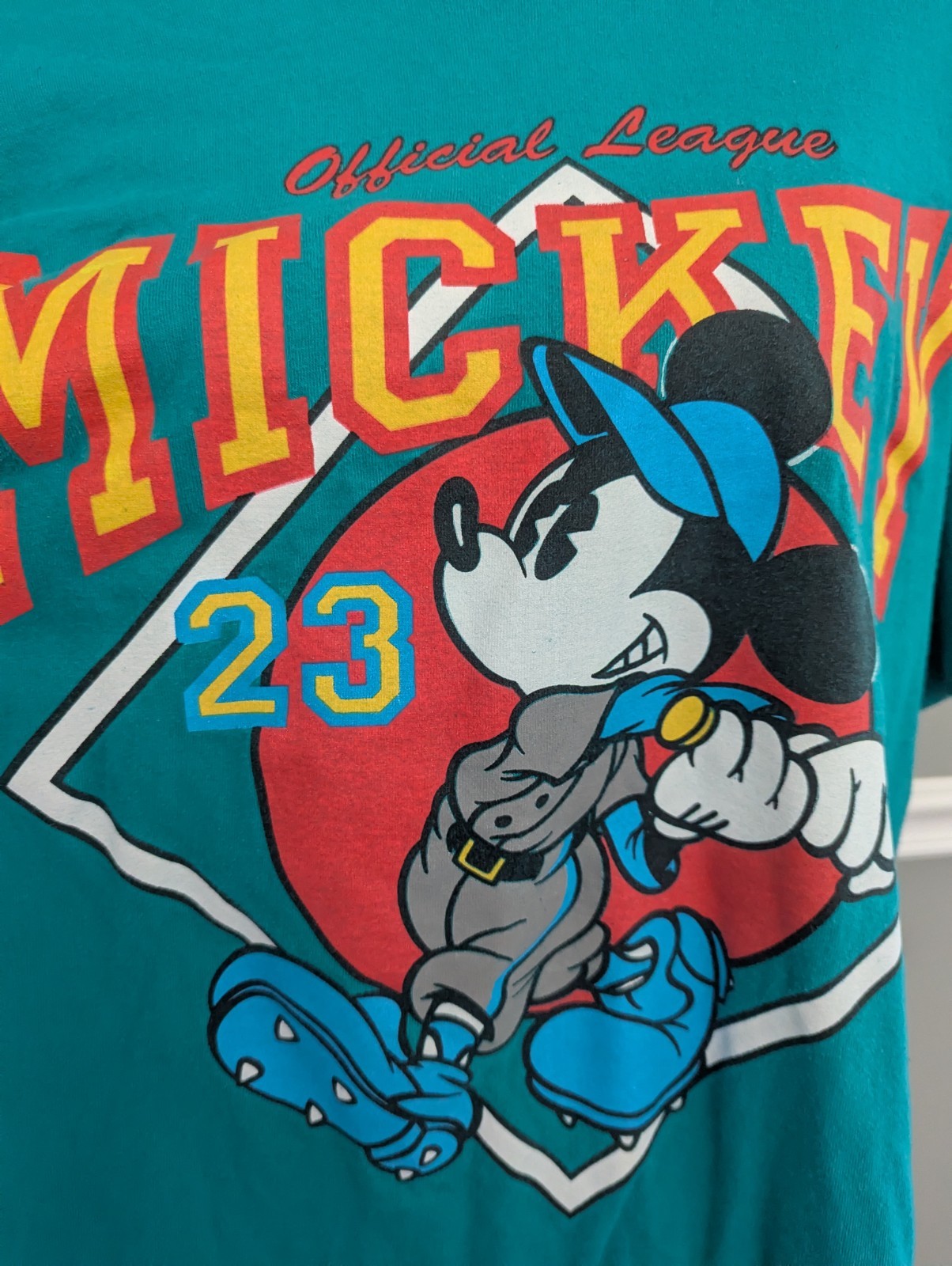 Vintage 90s Mickey & Co USA Single Stitch Mickey Mouse Baseball Disney T-Shirt gallery
