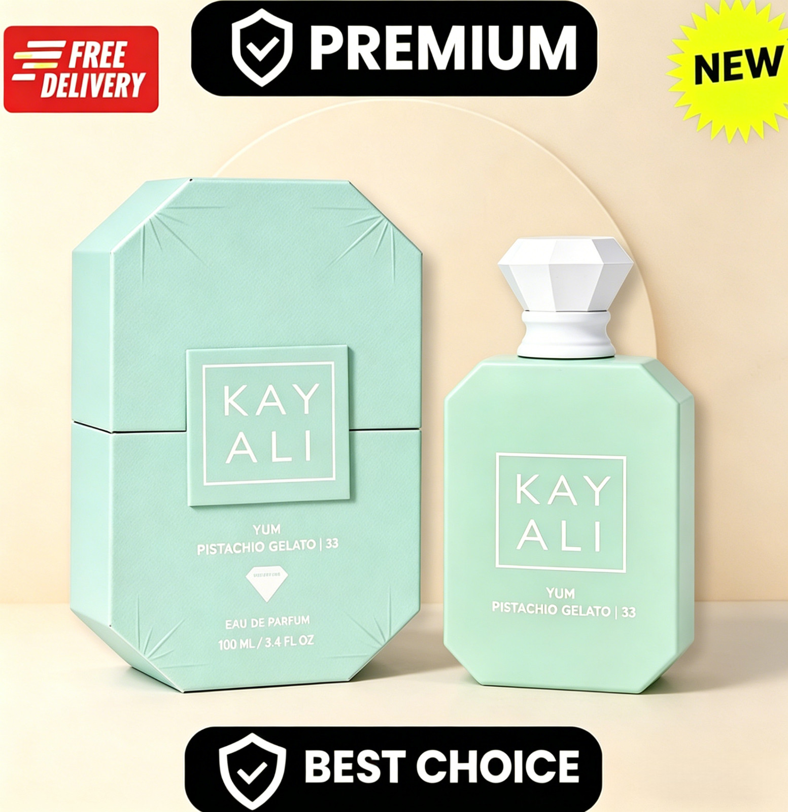 KAYALI YUM PISTACHIO GELATO | 33 Eau De Women Parfum 100ml/3.4 fl oz  New In Box