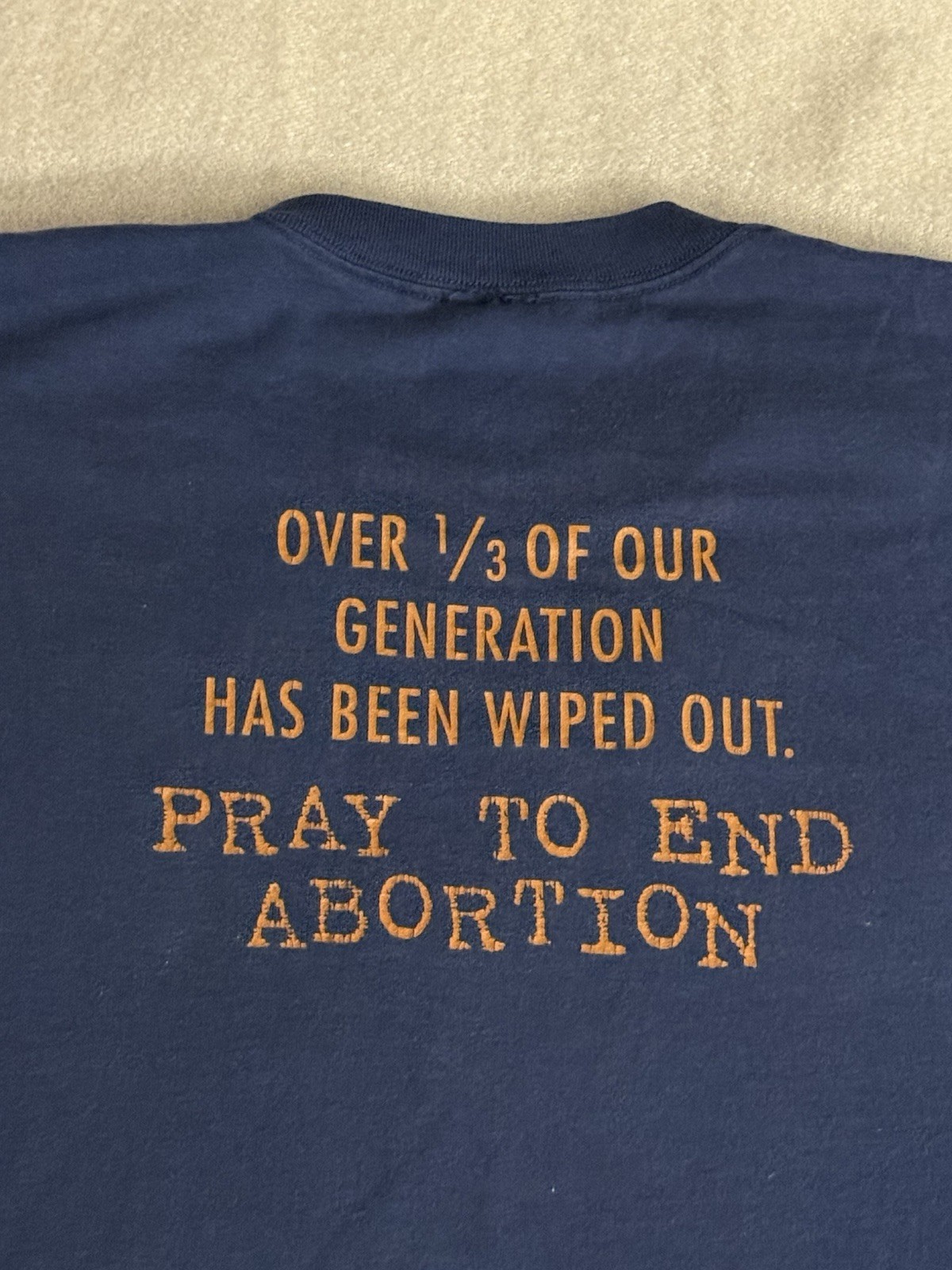 Vintage 90s Catholic Religious Art Pro Life Anti Abortion T-Shirt Size XL gallery