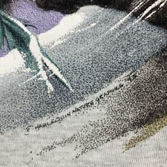 Vintage 93 black&gray wolf front/back snow scene single stitch on Fruity tag XL
