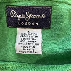Pepe Jeans London Shirt Small Green Pullover Hip Hop Baggy Y2K 90s Embroidered