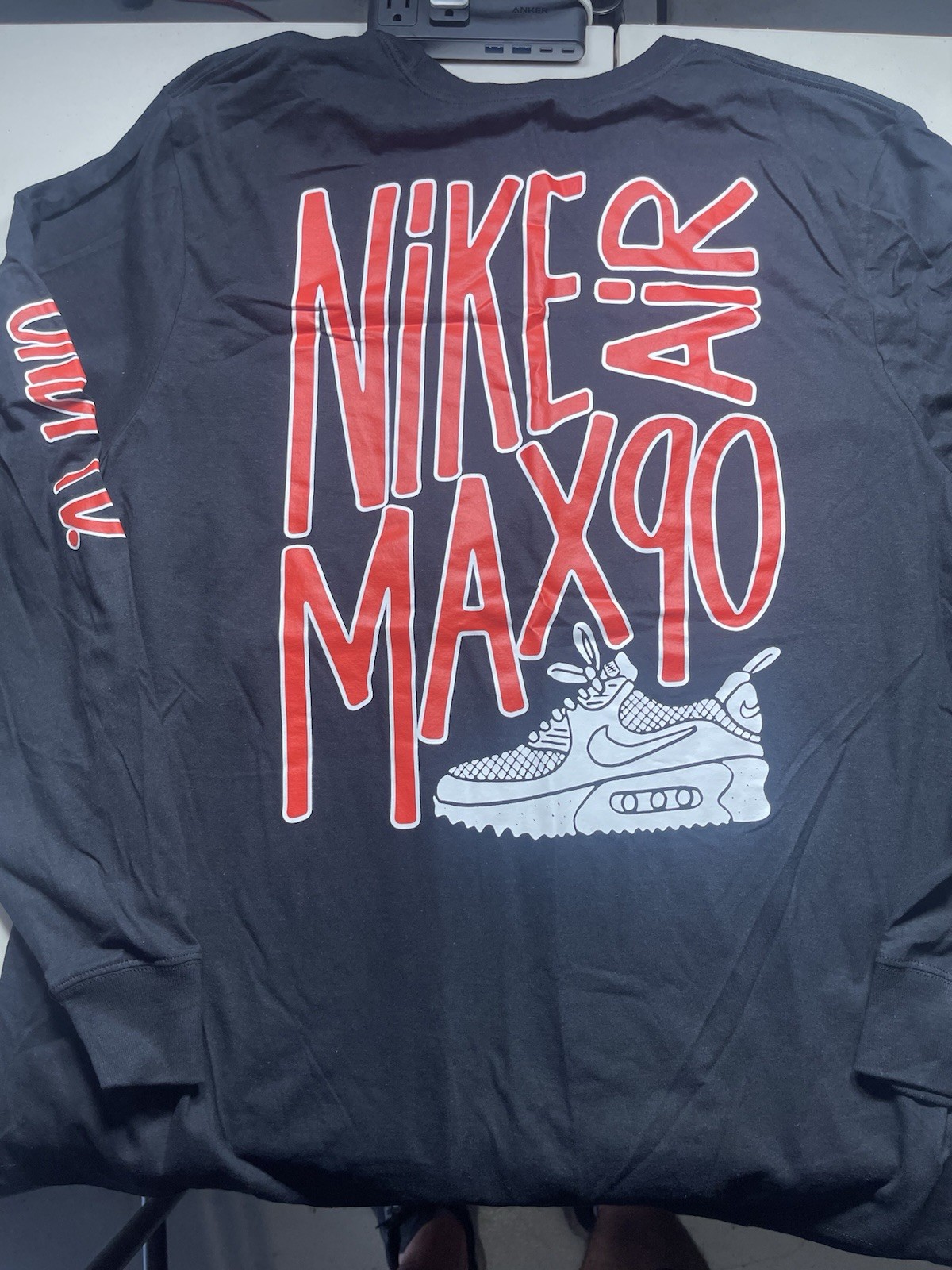 Nike x Undefeated UNDFTD Air Max 90 Long Sleeve T Shirt XXL Black NWT DC8397-010 gallery