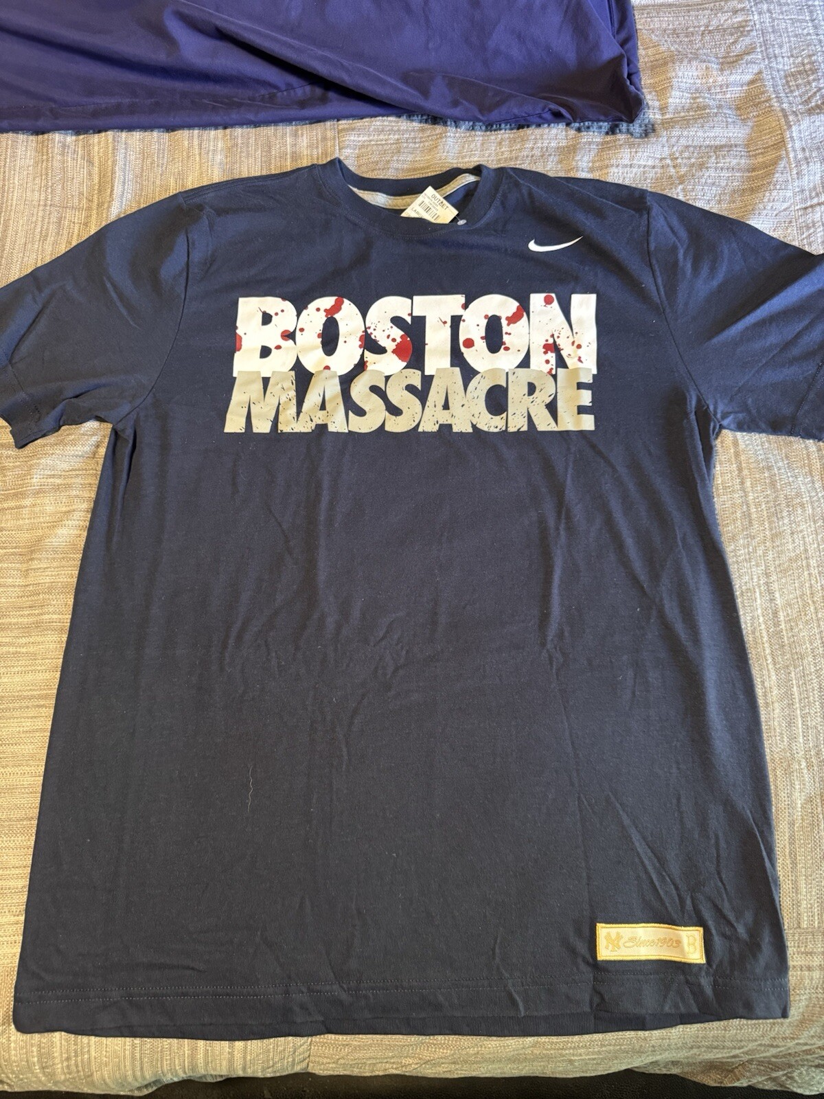 RARE New York Yankees Nike Boston Massacre Shirt BANNED BRAND NEW WITH TAG LG gallery