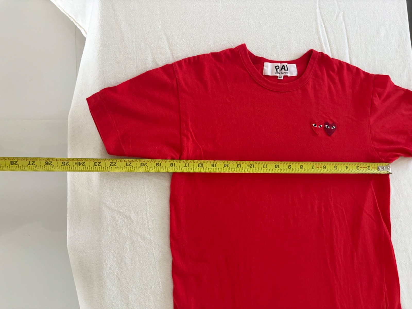 Comme des Garcons PLAY Red Double Heart T-Shirt SZ M & Green Heart T Shirt VG gallery