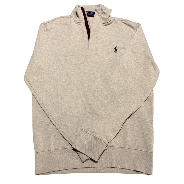 Polo Ralph Lauren Long Sleeve Pullover LSHZM16, Beige Brown Zipper XS