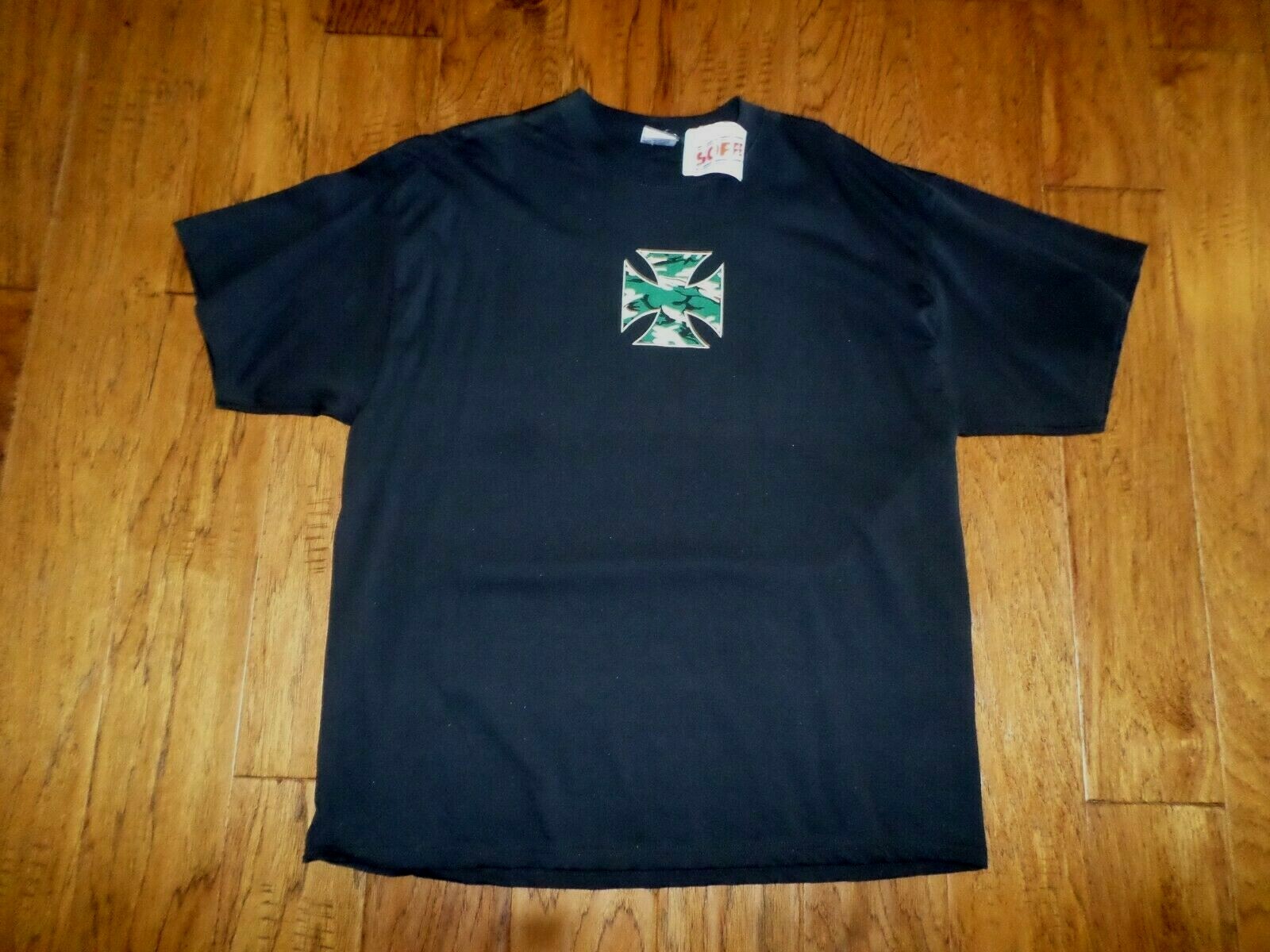 U.S MILITARY ARMY T- SHIRT IRON CROSS MADE IN THE USA BLACK INK DESIGN MEDIUM gallery