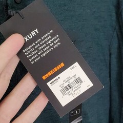 Marc Anthony Men’s Cotton Blend Teal Slim-Fit Snap Henley Shirt With Tags Large