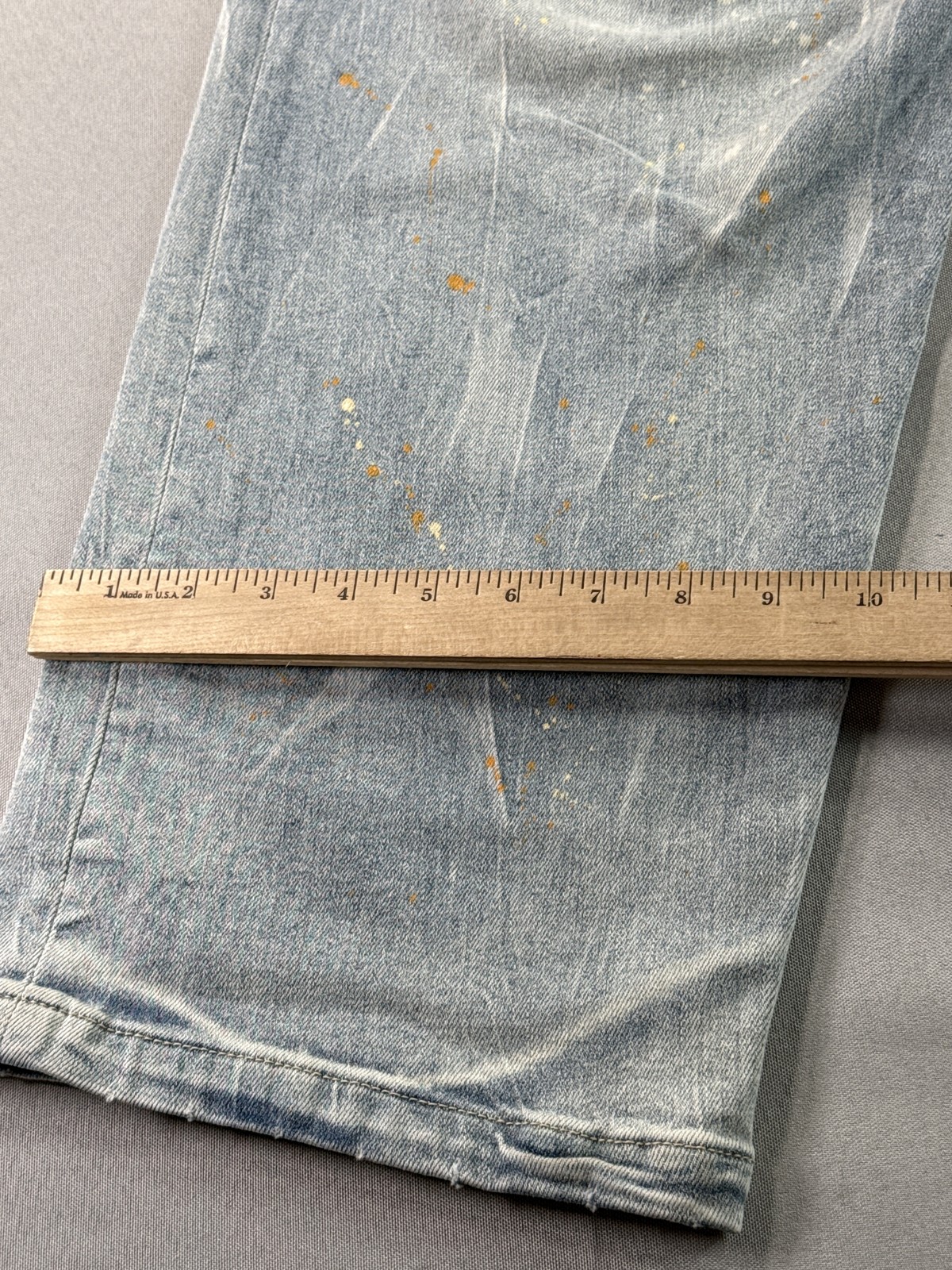 Hudson Cargo Pants Mens 40 Light Wash Denim Vintage Paint Splatter Distressed gallery