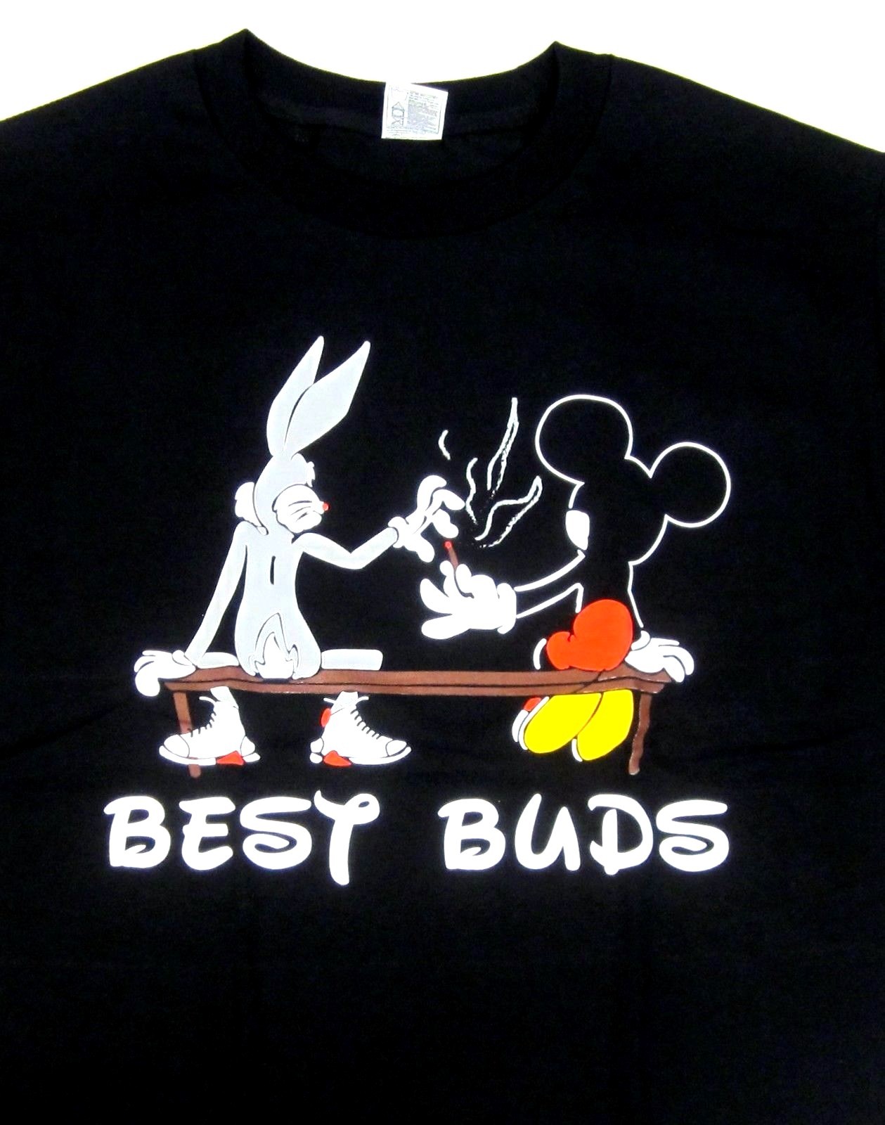 Marijuana T-shirt Best Buds Bugs Mickey Weed 420 Smoke Tee Adult Men Black New gallery