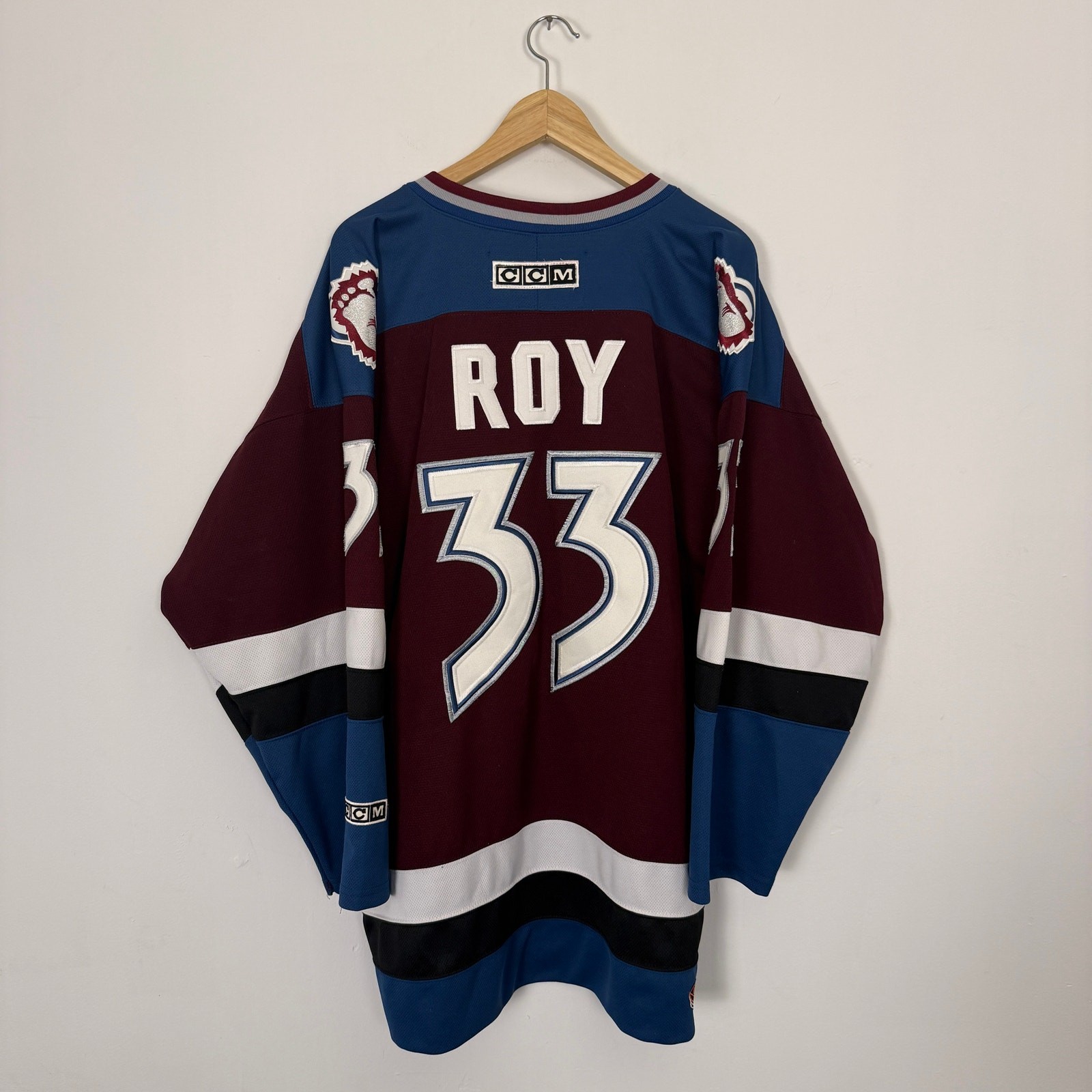 Vintage 90s Colorado Avalanche Patrick Roy NHL Hockey Authentic Jersey CCM XL gallery