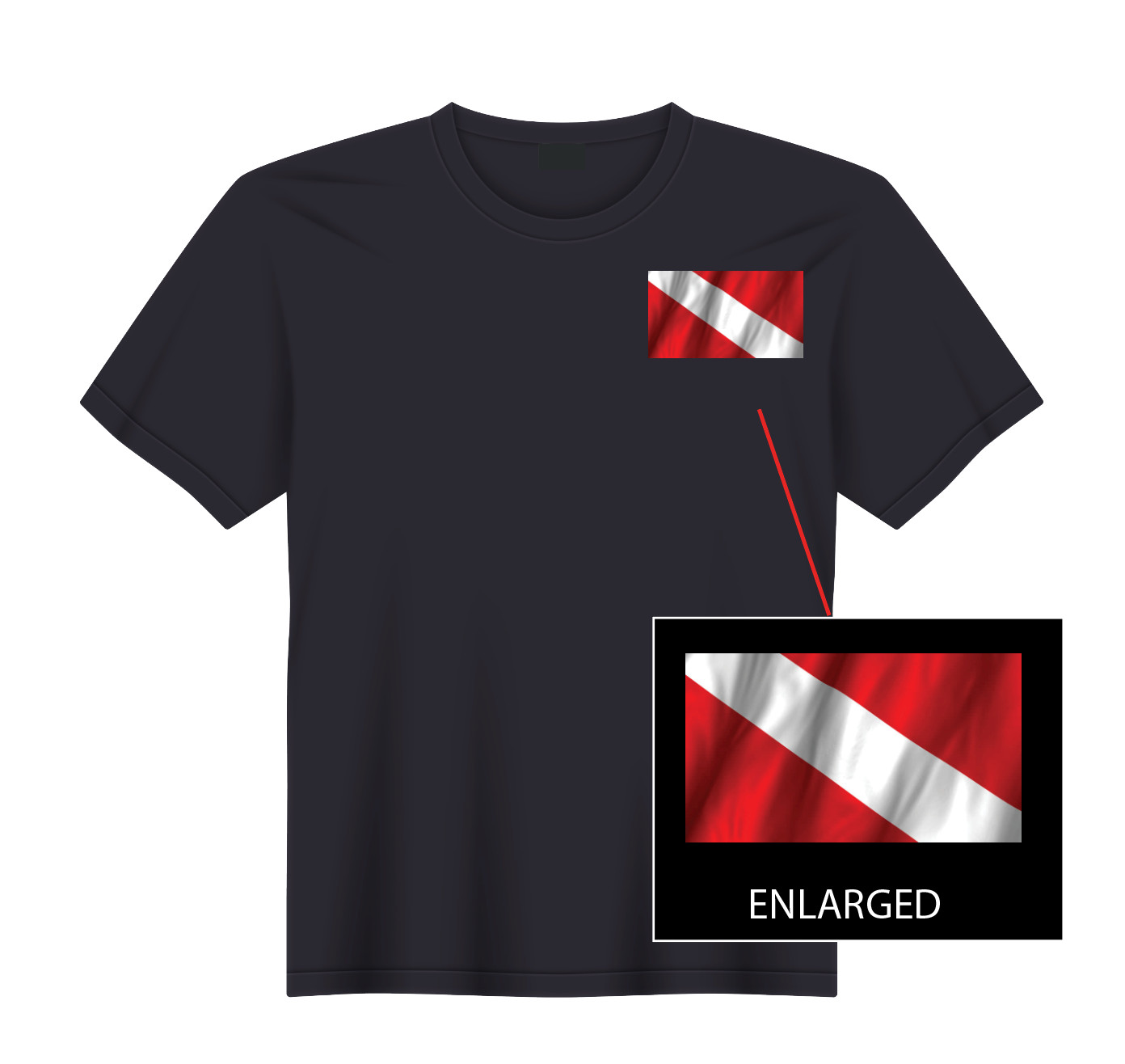 Scuba Diver Diving Flag Ocean Sea Fishing T-Shirt NEW S, M, L, XL