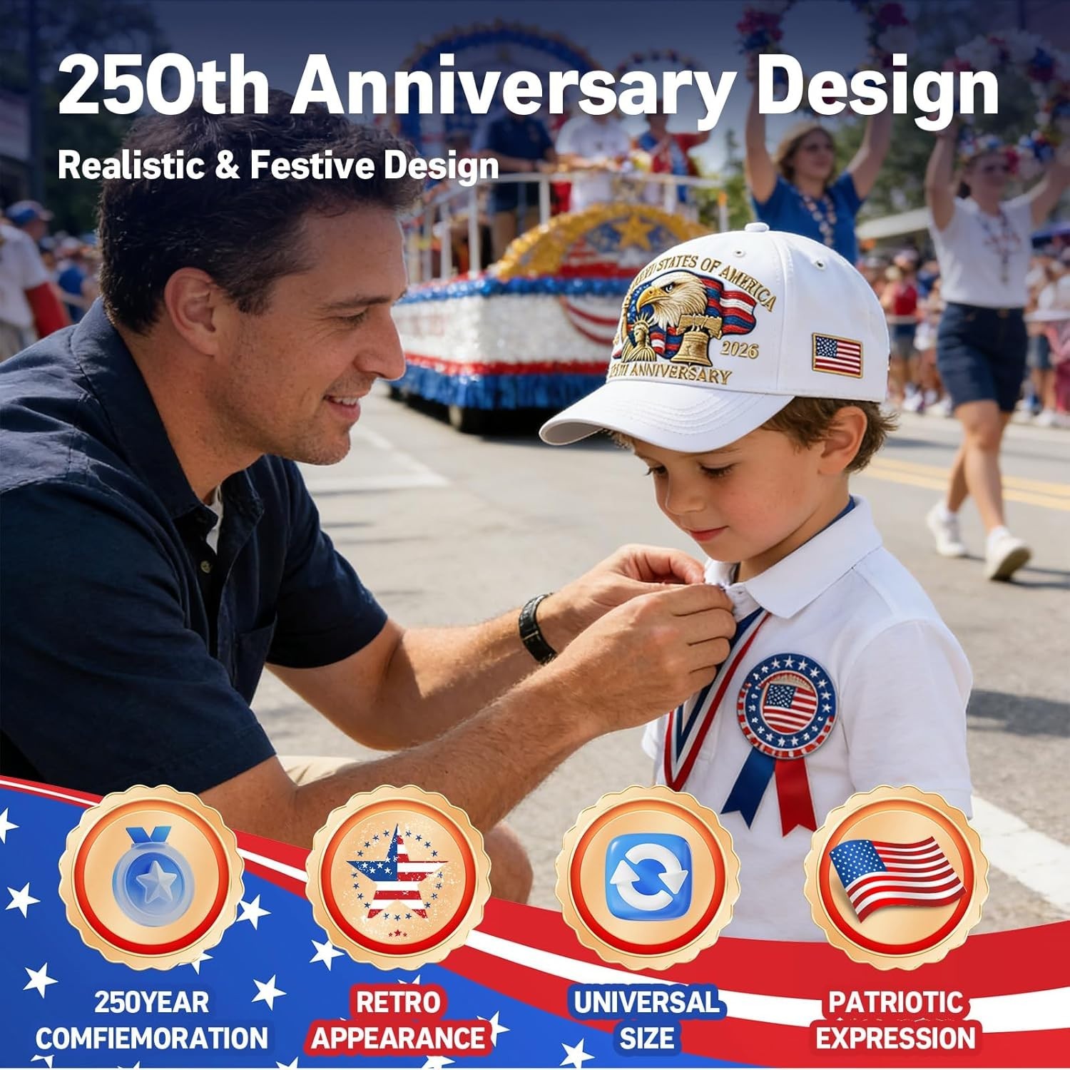 250th Anniversary USA Hat Adjustable United States 250th Anniversary Hat Ret... gallery