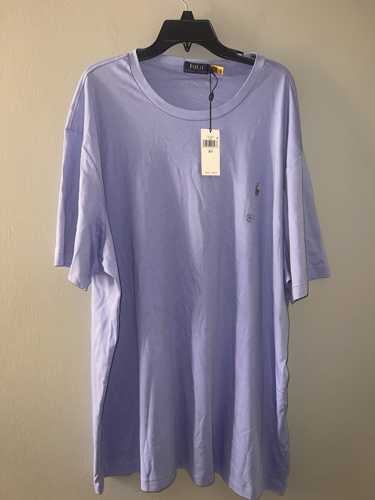 Polo Ralph Lauren Shirt Mens 3LT Blue Classic Pony Tee Crew Neck Golf 639 gallery
