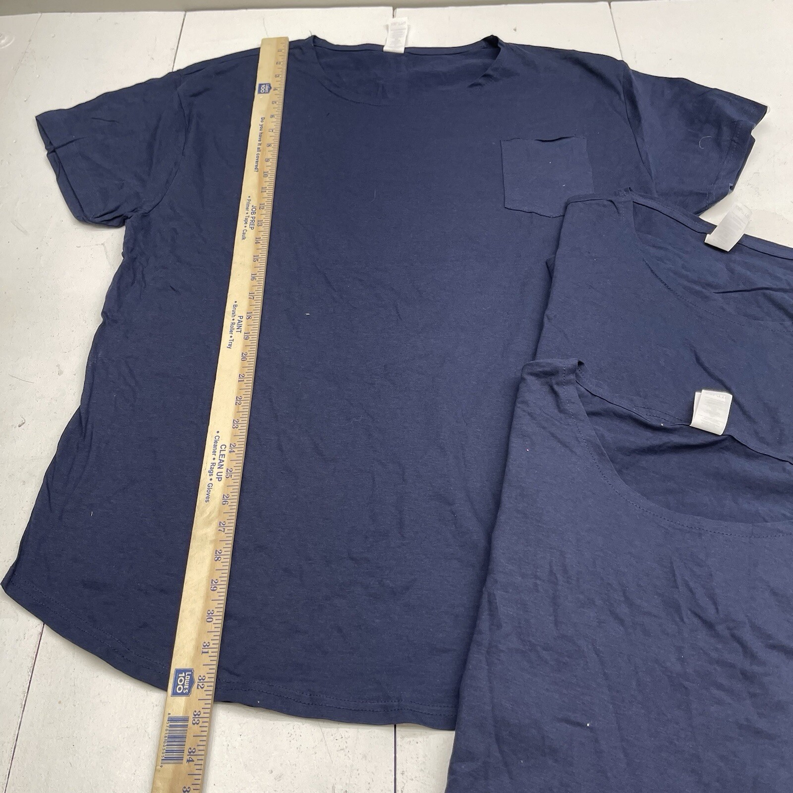 Fleece Factory Navy Blue Pocket Front Scoop Neck T Shirt 3 Packs Mens Size XXL gallery