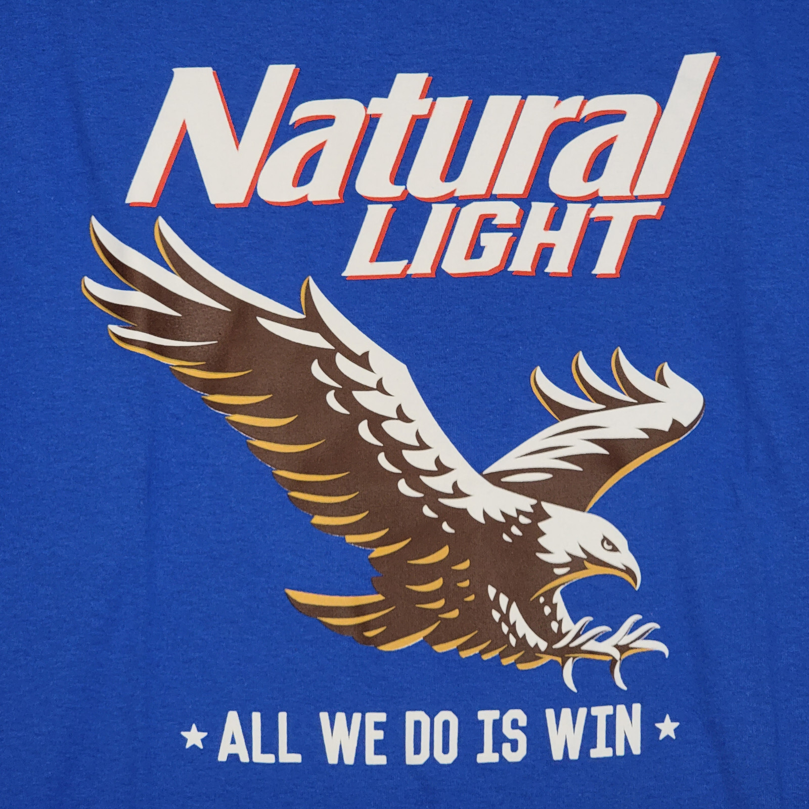 NATURAL LIGHT Beer Shirt Mens Medium Blue Brew Eagle Casual All We Do is Win NWT gallery