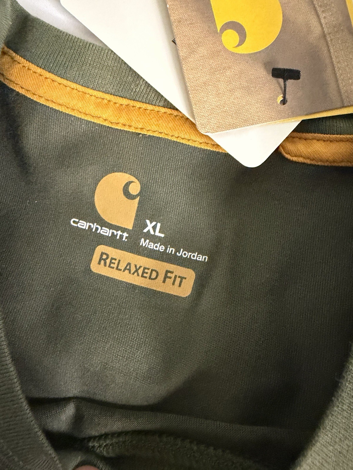 Carhartt men's Short-Sleeve Pocket relaxed force Tee in Olive crew neck size XL gallery