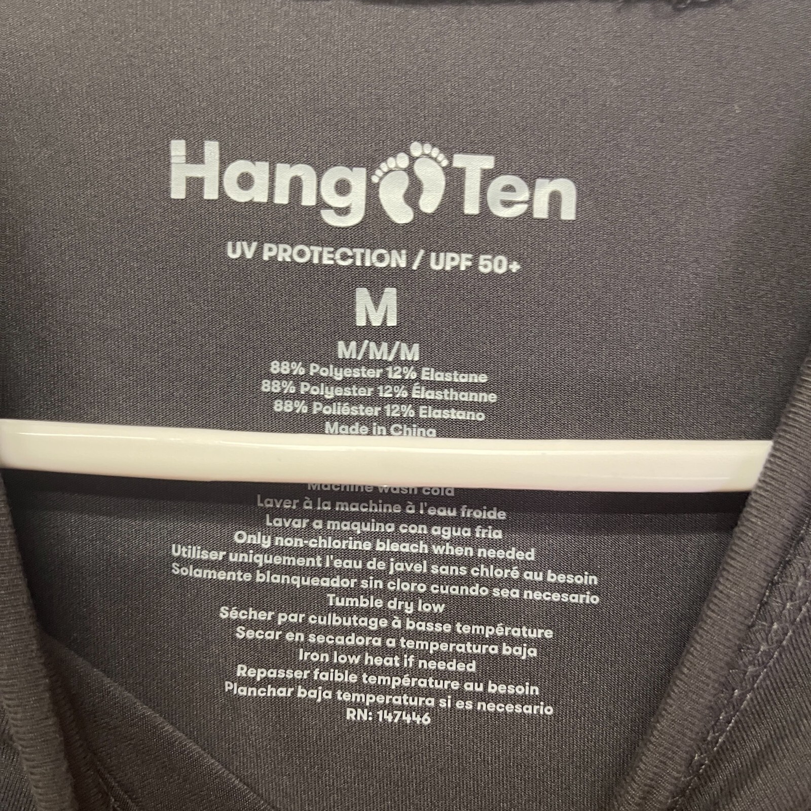 Hang Ten Sun Tee Shirt Men Medium Gray UPF 50+ Athleisure Summer Beach Wicking gallery
