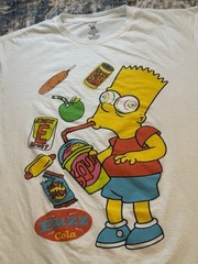 Bart Simpson Squishee KWIK E MART Snacks Tee Shirt XL White