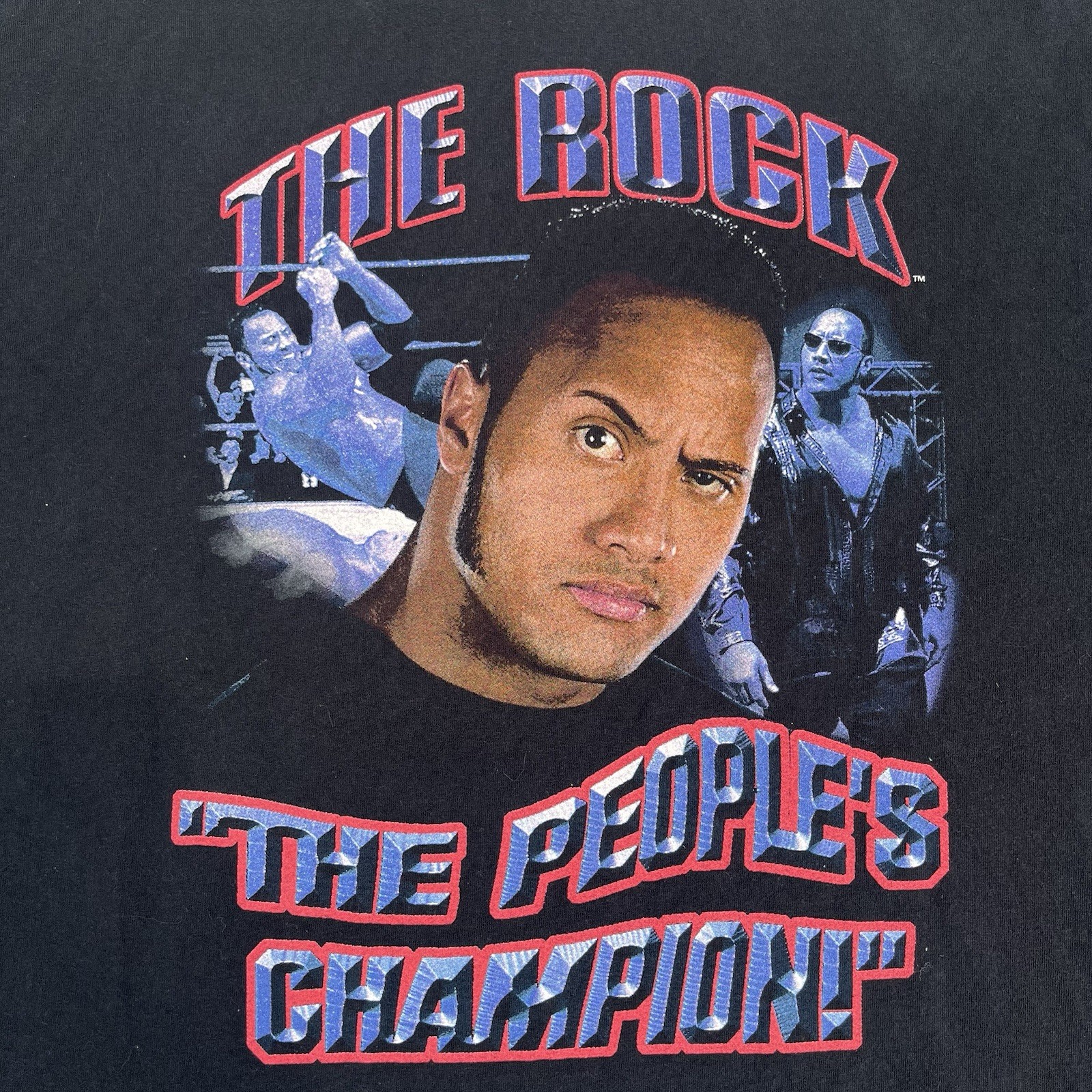 Vintage 2000 WWF The Rock Know Your Role Rap Tee Shirt Mens Size 2XL gallery