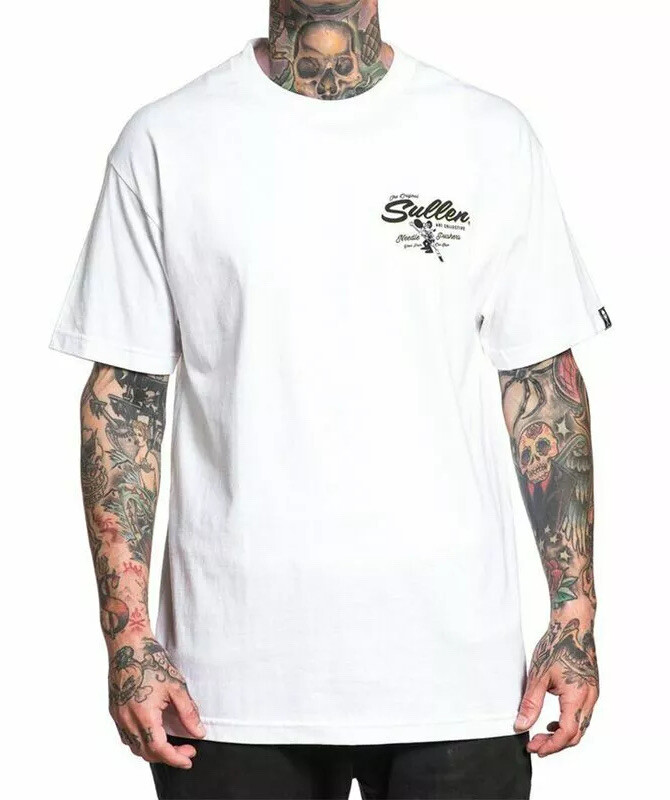 Sullen Men's T-shirt CHEEZY-E Tattoos Urban Skull Premium Quality White gallery