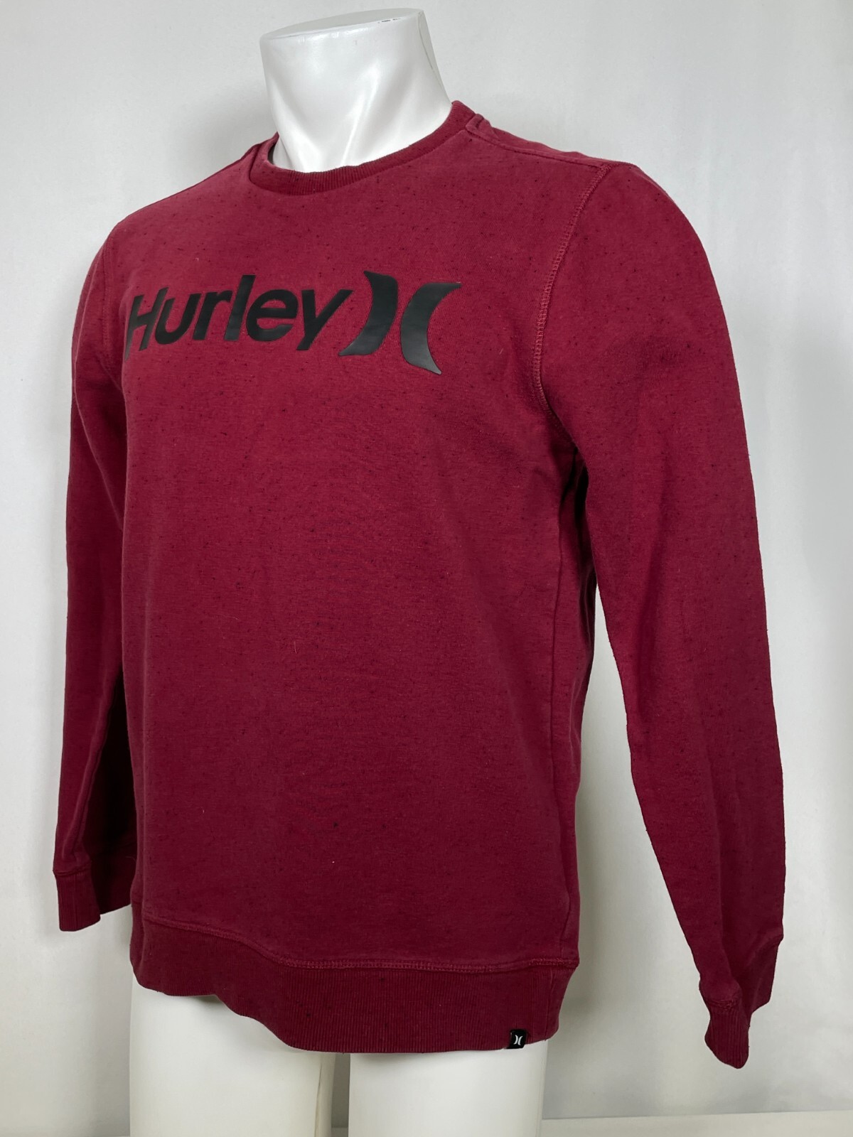 Hurley Moletom Careca One&Only Long Sleeve Pullover Maroon Shirt Men's MEDIUM gallery