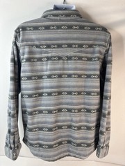 Cinch Mens Aztec button down Gray Fleece Shirt Jacket Shacket Medium Stretch