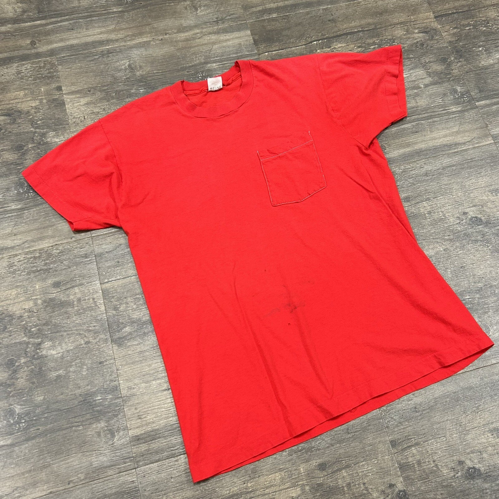 Vintage Fruit Of Loom Pocket T-SHIRT Mens Size XL Single Stitch Made In USA gallery