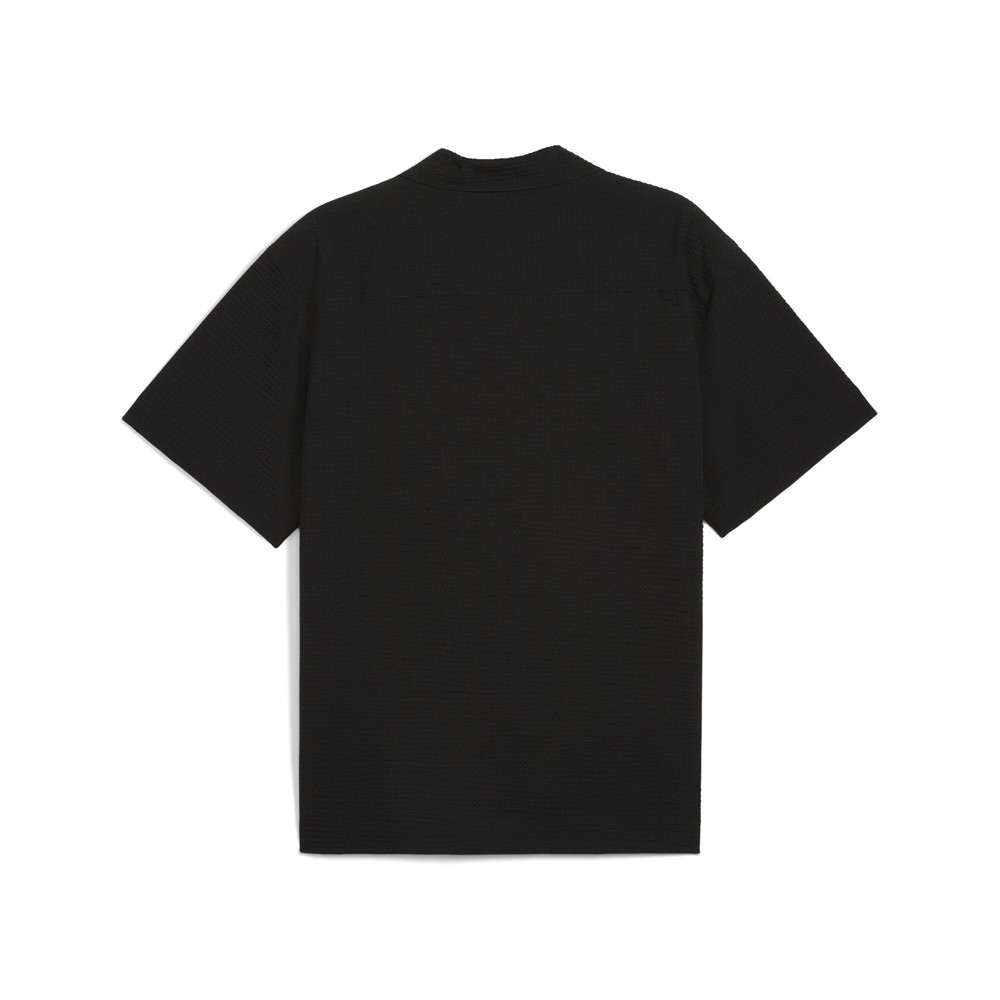 PUMA Wardrobe Essentials Seersucker Relaxed Short Sleeve Button Up Shirt Mens Si gallery
