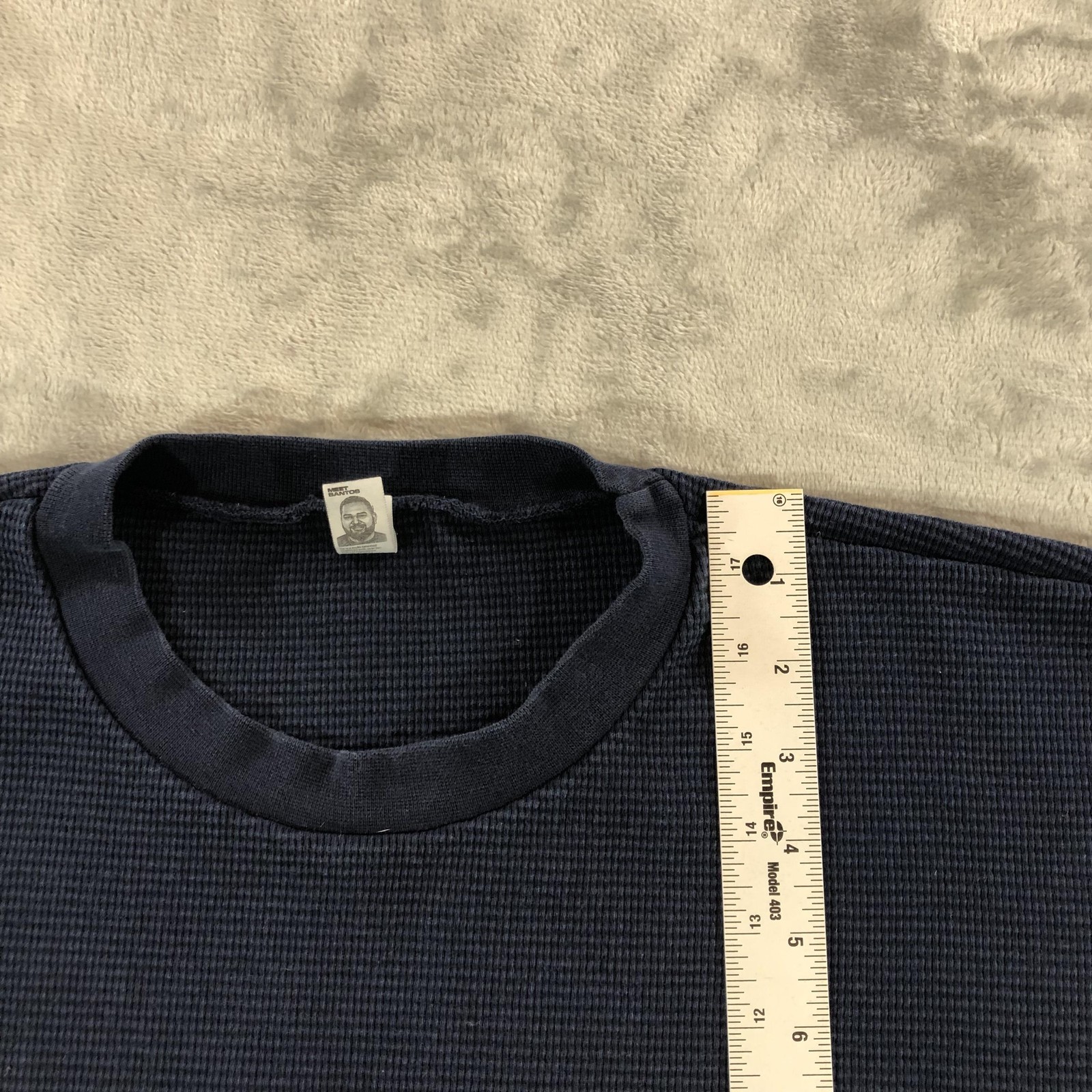 Los Angeles Apparel Shirt Mens XL Blue Thermal Long Sleeve Made USA Cotton Knit gallery